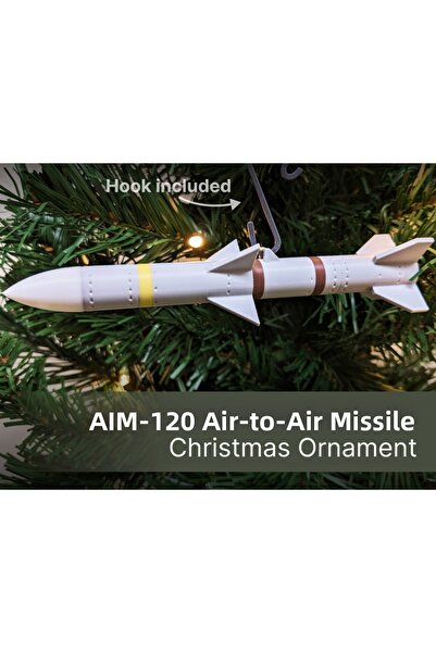Titrek Toys زينة عيد الميلاد على شكل صاروخ AIM-120 - نموذج مصغر لصاروخ AIM-12...