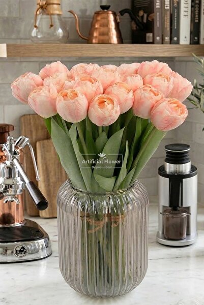 Yapay Çiçek Deposu Artificial Flower 9-Piece Dry Model Mountain Lily Bunch 40...