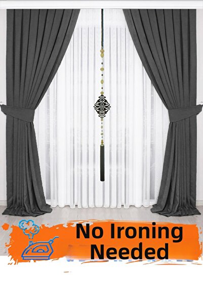 BD beyaz dokuma Υψηλής ποιότητας ανθρακί γκρι μονόφυλλη πλισέ βελούδινη κουρτ...