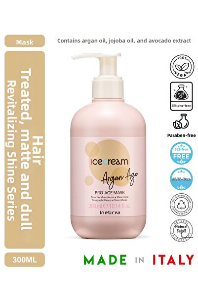 Inebrya Ice cream قناع الأرغان المغذي والمرمم للشعر الجاف والتالف 300 مل