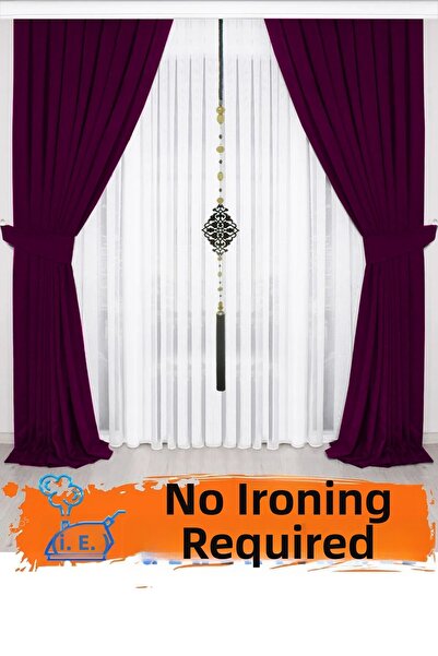 BD beyaz dokuma ستارة خلفية مخملية مطوية بلون البرقوق عالية الجودة - وشاح واحد