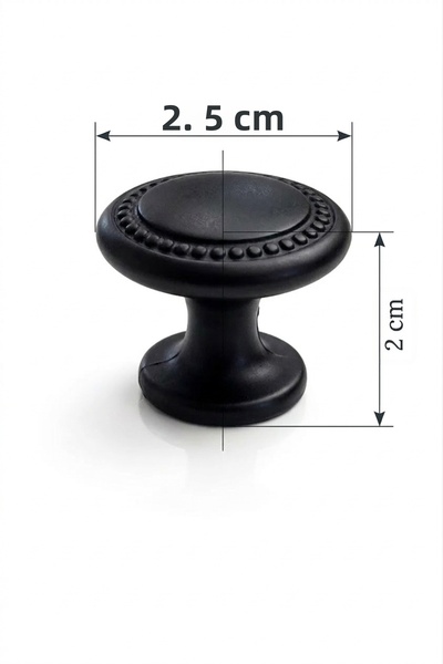 BERFİNO Black Cabinet Knob 5-Pack – Vintage Metal Furniture Handle, Drawer Cabinet Knob