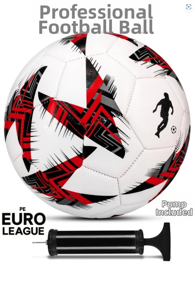 ByKurt كرة القدم - أداء ممتاز للأرضيات الصلبة والسجاد (أحمر - مجموعة مع مضخة)