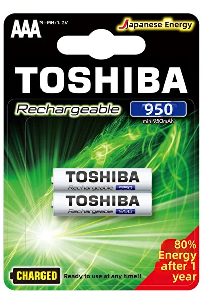 Toshiba 950 MAH ŞARJLI İNCE PİL 2Lİ