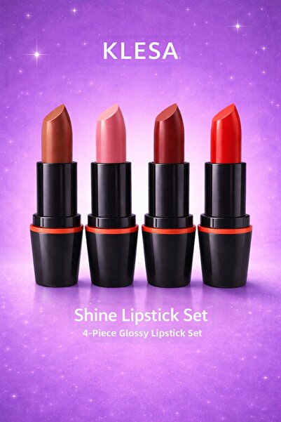 KLESA Shine Lipstick Set 4-Piece Glossy Lipstick Set-B