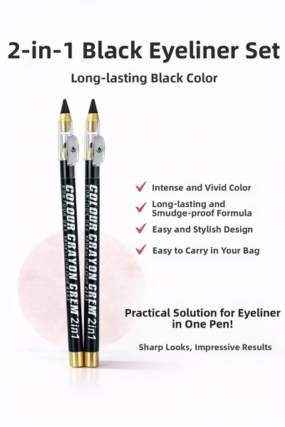 Colour Set of 2 Black Eyeliner Pens