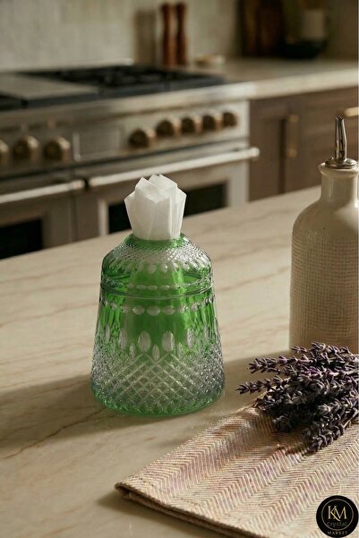 Kristal Market حامل شموع فاخر كبير الحجم بنمط ملكي مصنوع يدويًا