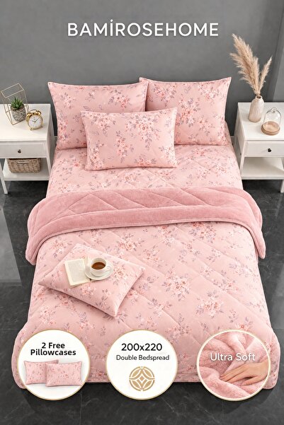 BAMİROSE Pilotă dublă cu două fețe și husă de pernă DIAMOND LUX WELLSOFT, pen...