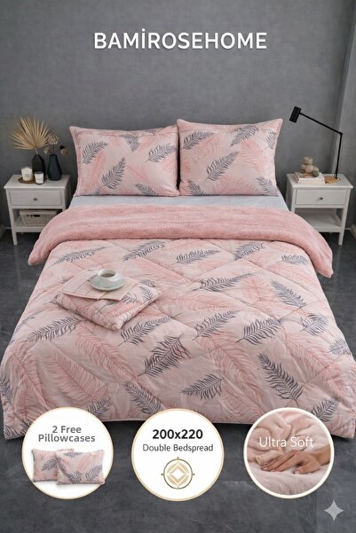 BAMİROSE Pilotă dublă cu două fețe și husă de pernă DIAMOND LUX WELLSOFT, pen...