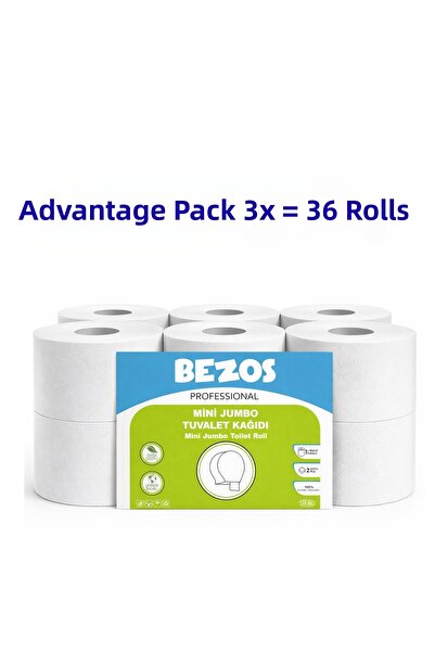 Twin Store ورق تواليت ميني بروفيشنال من بيزوس 36 لفة |   2 طابق |   السليلوز ...
