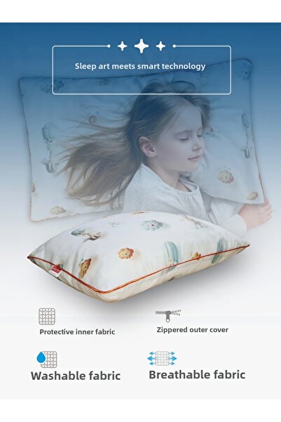 PUFYMAX 100% Organic Cotton Muslin Fabric Children's Pillow, Neck Support Pil...
