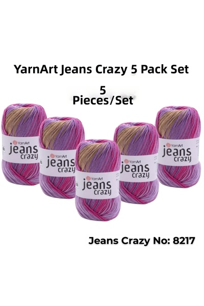 Yarnart Ață de tricotat Yarn Art Jeans Crazy Örgü Ipi 8217 Punch Ipi, pachet ...
