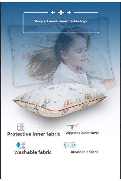 PUFYMAX 100% Organic Cotton Muslin Fabric Children's Pillow, Neck Support Pil...