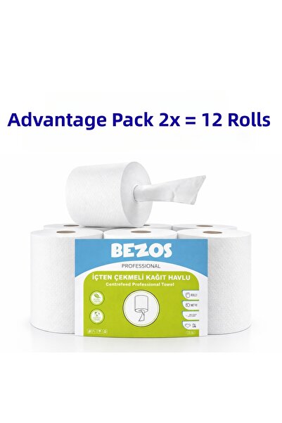 Twin Store مناديل ورقية احترافية قابلة للسحب من بيزوس، عبوتان |   12 لفة |   ...