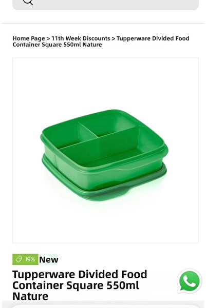 Tupperware Compartmentalized Nutrition 550 Milligrams Green