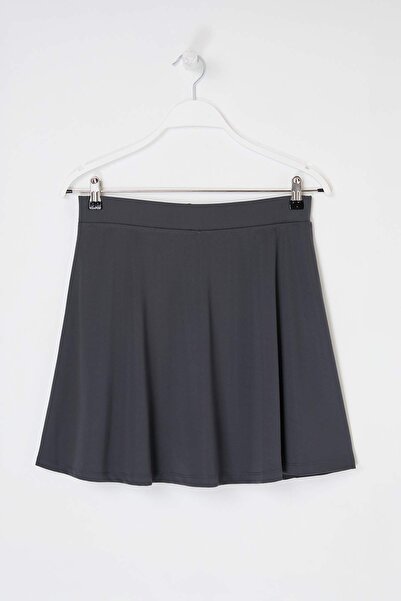 Trendyol Curve Anthracite 2 Layer Knitted Sports Shorts Skirt Tbbss24Ap00024