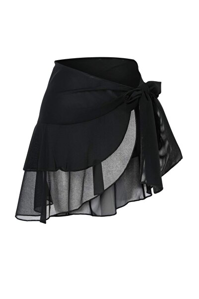 Trendyol Collection Μαύρο πλεκτό διχτυωτό παρεό παραλίας με λεπτομέρειες και ...