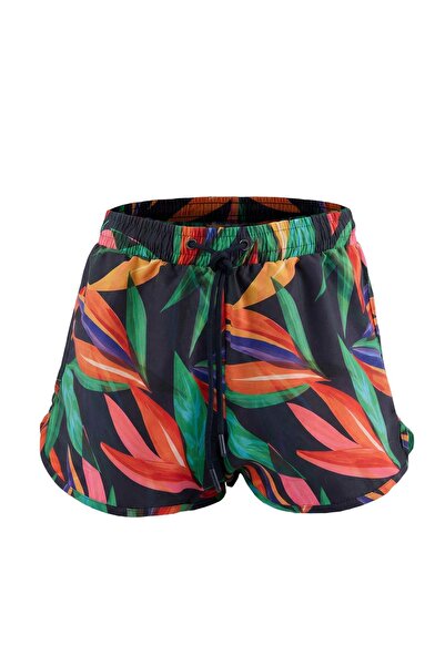 Trendyol Collection Gewebte Strandshorts mit Blumenmuster TBESS24SR00000