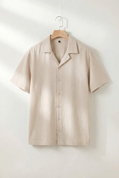 Trendyol Collection Cămașă bărbătească Ecru supradimensionat TMNSS26GO00022