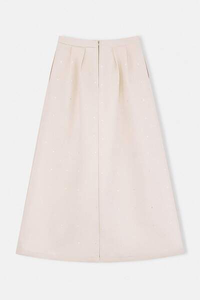 Trendyol Modest Beige Stone Long Skirt Tctss26Ee00020