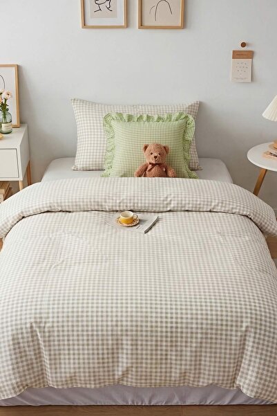 TRENDYOLMİLLA HOME Einzelner, mit Gingham-Muster und Rüschen verzierter, nich...