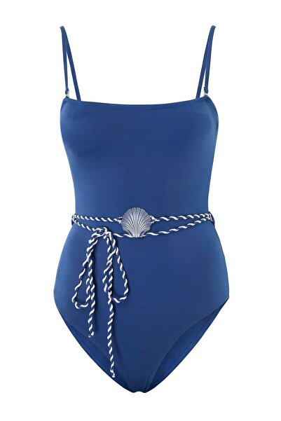 Trendyol Collection Costum de baie cu fără bretele piese, albastru închis, cu...