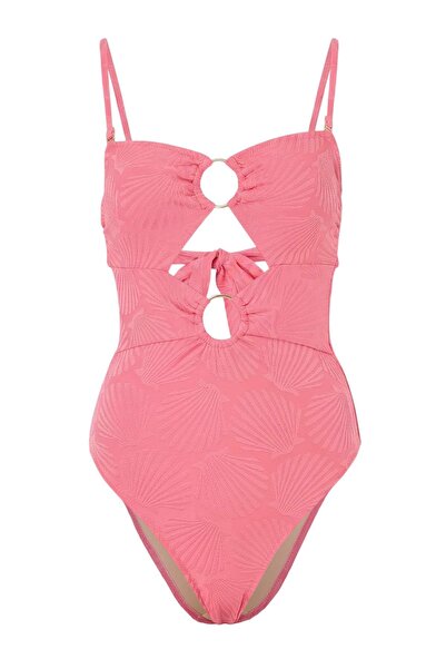 Trendyol Kollektion Rosafarbener, trägerloser, bedeckter brasilianischer Bade...