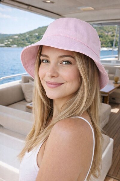 MARBERRY Ροζ γυναικείο καπέλο bucket Βαμβάκι τεμαχίων