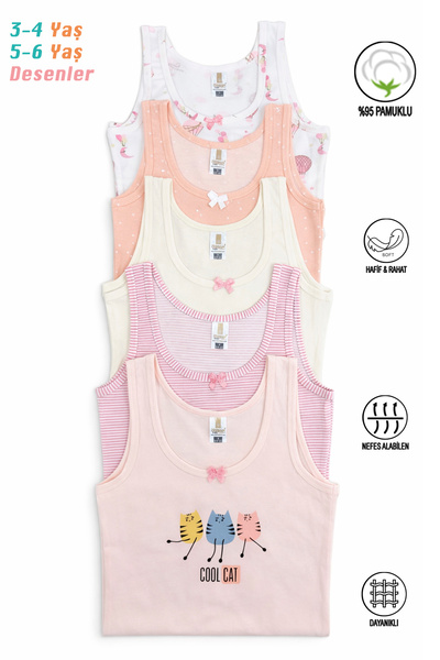 ÖZKAN underwear Özkan 41600 5 pachete pentru fete, cu modele de culori mixte,...