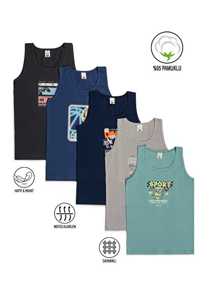 ÖZKAN underwear Özkan 31800 5 Pack Boys' Mixed Color Pattern Βαμβακερό μαλακό...