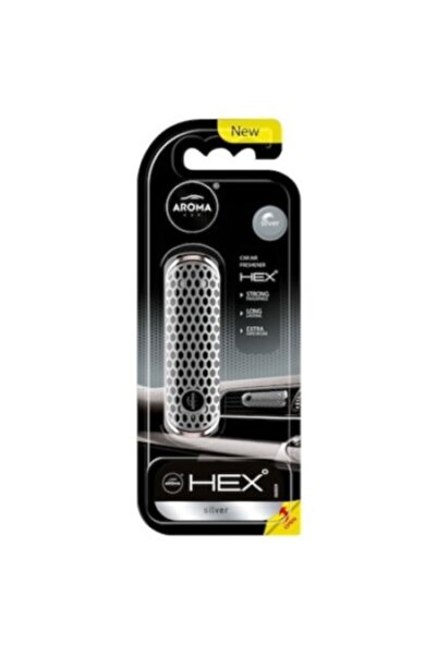 Aromacar Odorizant auto Aroma Car Fancy Shapes Polymer Hex Silver
