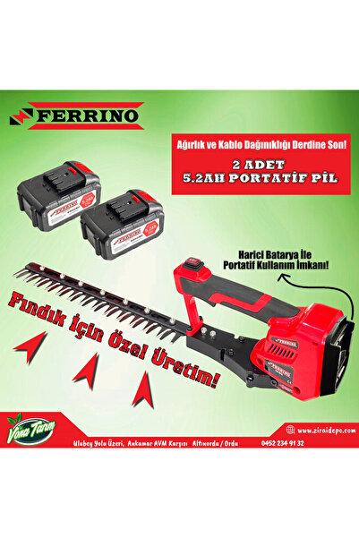 Ferrino Işkın Filiz Alma ve Çay Hasat Makinesi 21V 5.2Ah Çift Akülü