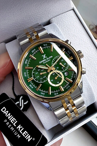 Daniel Klein هدية أصلية ساعة يد رجالية مقاومة للماء بلونين من الفولاذ هدية سو...