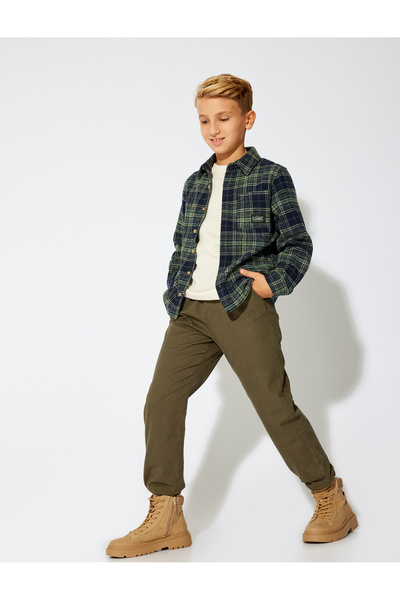 Koton Cămașă de lemne - șapcă dublă, buzunar, mânecă lungă