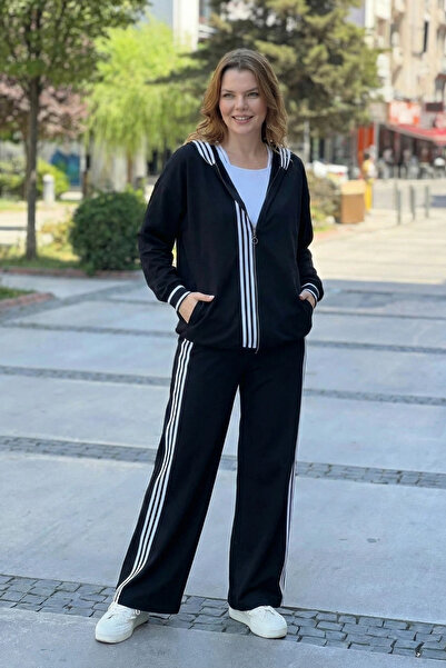 aytemas Costum cu glugă cu dungi laterale