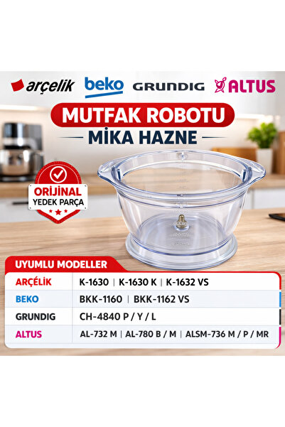 Arçelik K 1630 - K 1632 Mutfak Robotu Mika Hazne - 9186887024