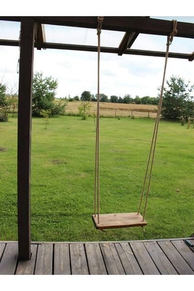 Modern Garaj Yetişkin Veya Çocuklar Için Jüt Halatlı Doğal Çam Ağacı Ahşap Sa...