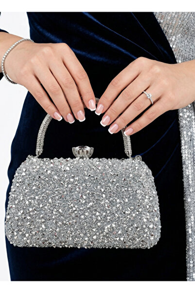 Çanta Trend Γυναικεία βραδινή τσάντα φόρεμα με μακρύ λουράκι αλυσίδας Crystal...