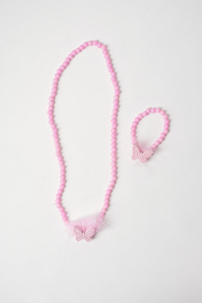 Kids Aksesuar Çocuk Kelebek Uçlu Kaliteli Cam ve Fimo Malzemeden Üretilmiş Ko...