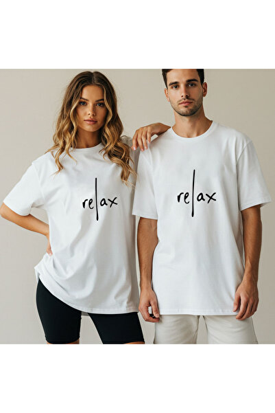 Kidilia تيشيرت بتصميم رقبة دائرية مكتوب عليه Relax للجنسين