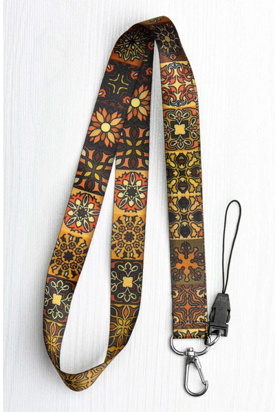 Apptakı Etnik Desenli Yaka Kartı Boyun İpi Telefon Askısı - ASK0062