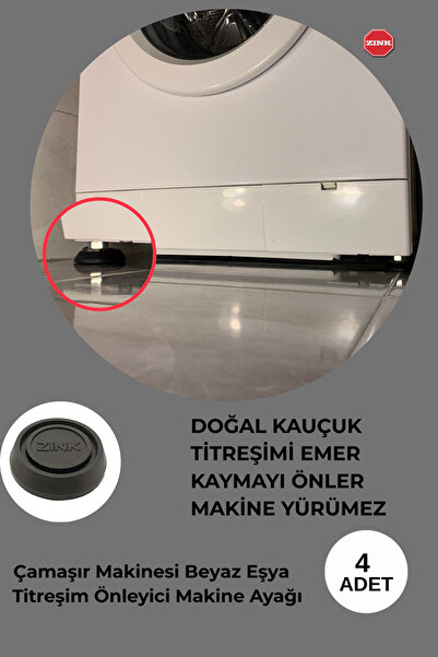 ZINK Titreşim Önleyici Beyaz Eşya Altlığı – Çamaşır Makinesi Ayağı 4’lü Set