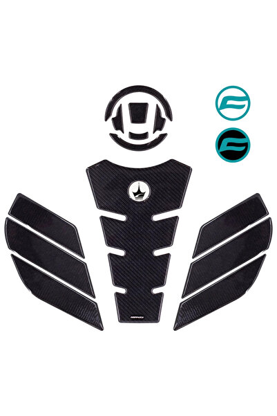 GRIPPATCH CF 250 SR 2023 ile Uyumlu Kaydırmaz 14 Parça 6D Karbon Tank Pad Set...