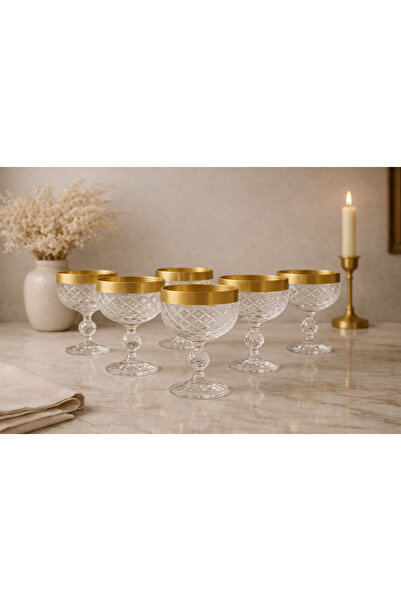 BOHEMİA CRYSTAL مجموعة أطباق الآيس كريم بوهيميا كيسينج مكونة من 6 قطع 250 مل ...