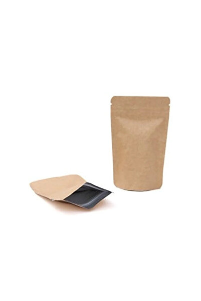 Konak Ambalaj Kraft Alüminyum Kilitli Doypack 110x185x35 mm 100 lü Paket