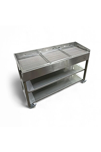 Kaan Coşkun Metal 150X40 3BÖLMELİ ÇUBUK IZGARALI KROM MANGAL