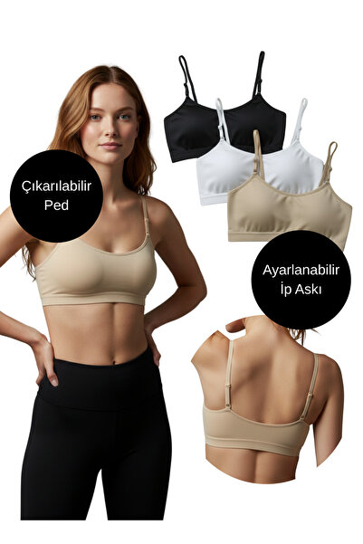 Hmd Γυναικείο μπουστάκι μισό φανελάκι με ρυθμιζόμενο λουράκι από κορδόνι, 3 τ...