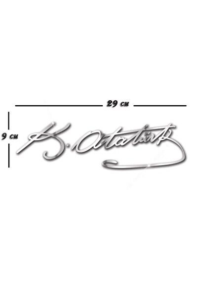 Carub Ataturk Signature - Metal Lettering 29X9Cm