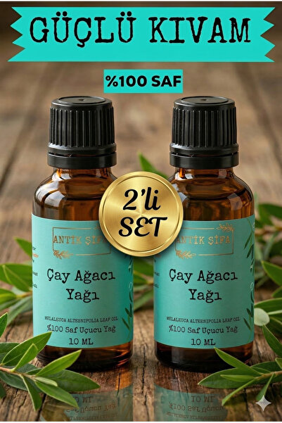 Antik Şifa Çay Ağacı Yağı (2X10ML) - %100 Seyreltilmemiş Doğal Çay Ağacı Uçuc...