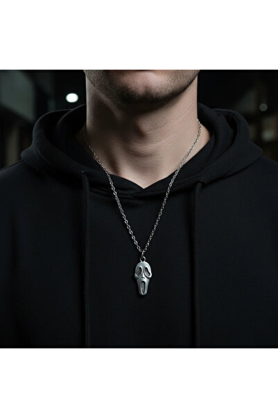 Alooya Scream - Çığlık Gümüş Kaplama Düz Zincir Kolye
